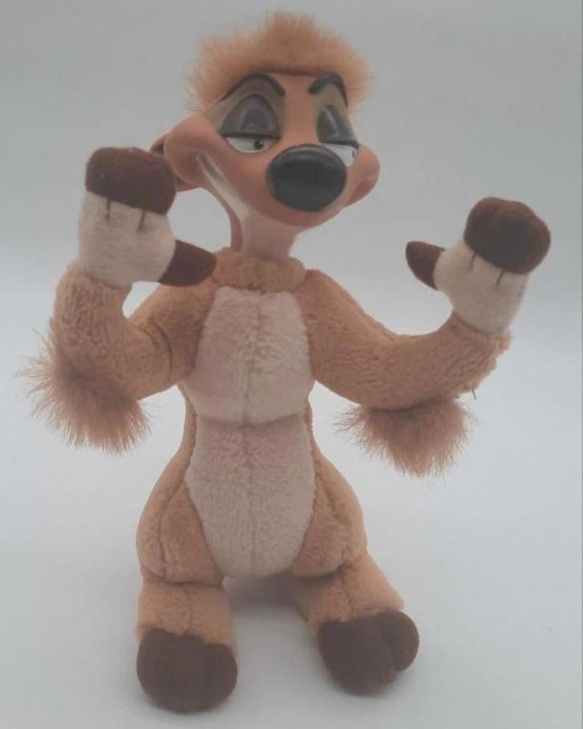 Lion King Timon knuffel met kunststof gezicht, Ophalen of Verzenden, Leeuwenkoning of Jungle Boek, Zo goed als nieuw, Knuffel