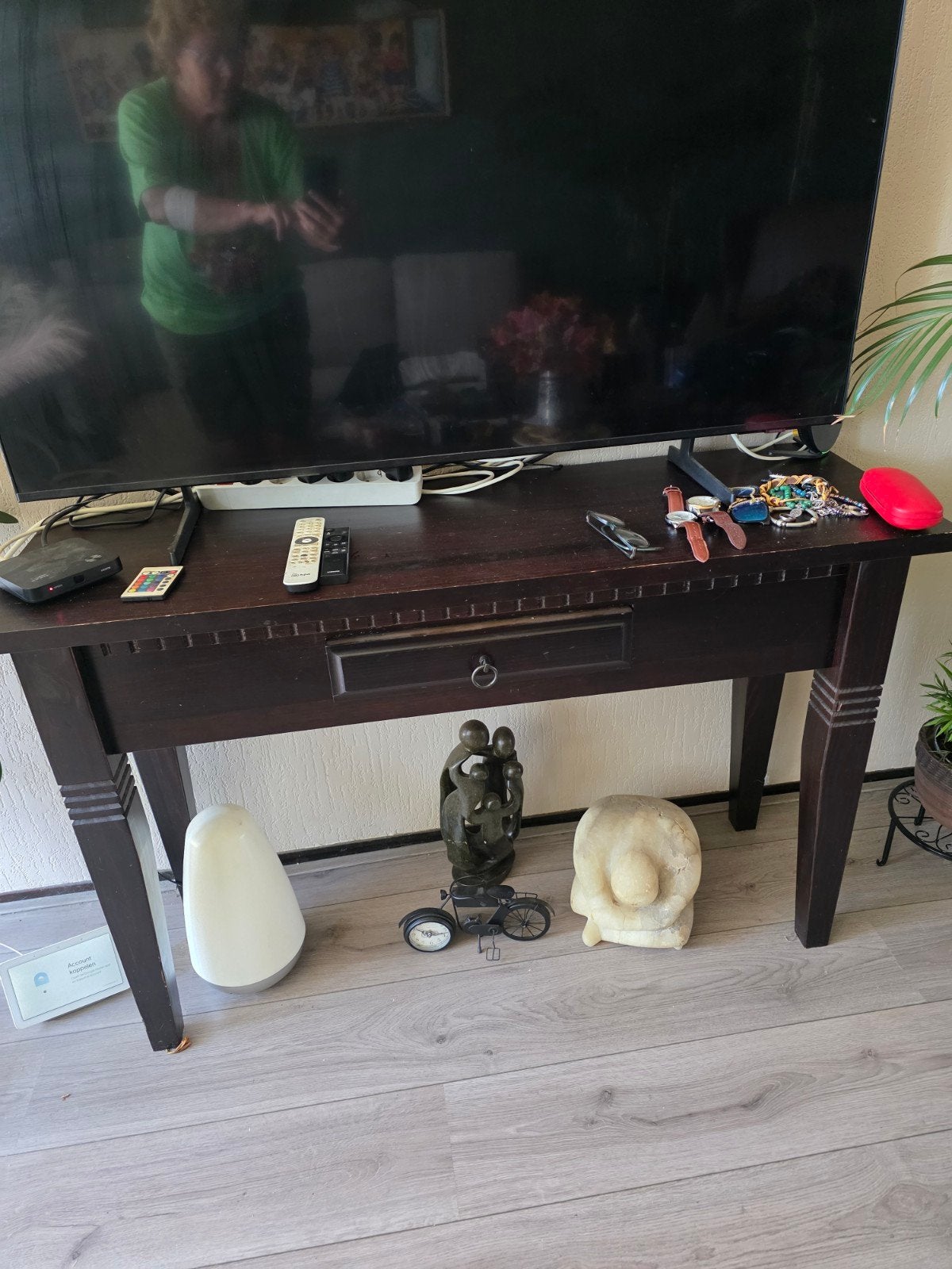 Vintage houten gangtafel / sidetable met lade, Ophalen, Gebruikt, Overige houtsoorten, Vintage