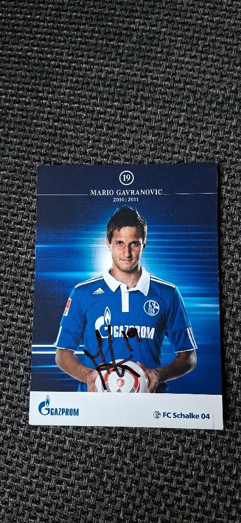 Spelerskaart met handtekening; Mario Gavranovic # Schalke 04, Verzamelen, Ophalen of Verzenden, Nieuw, Buitenlandse clubs, Spelerskaart