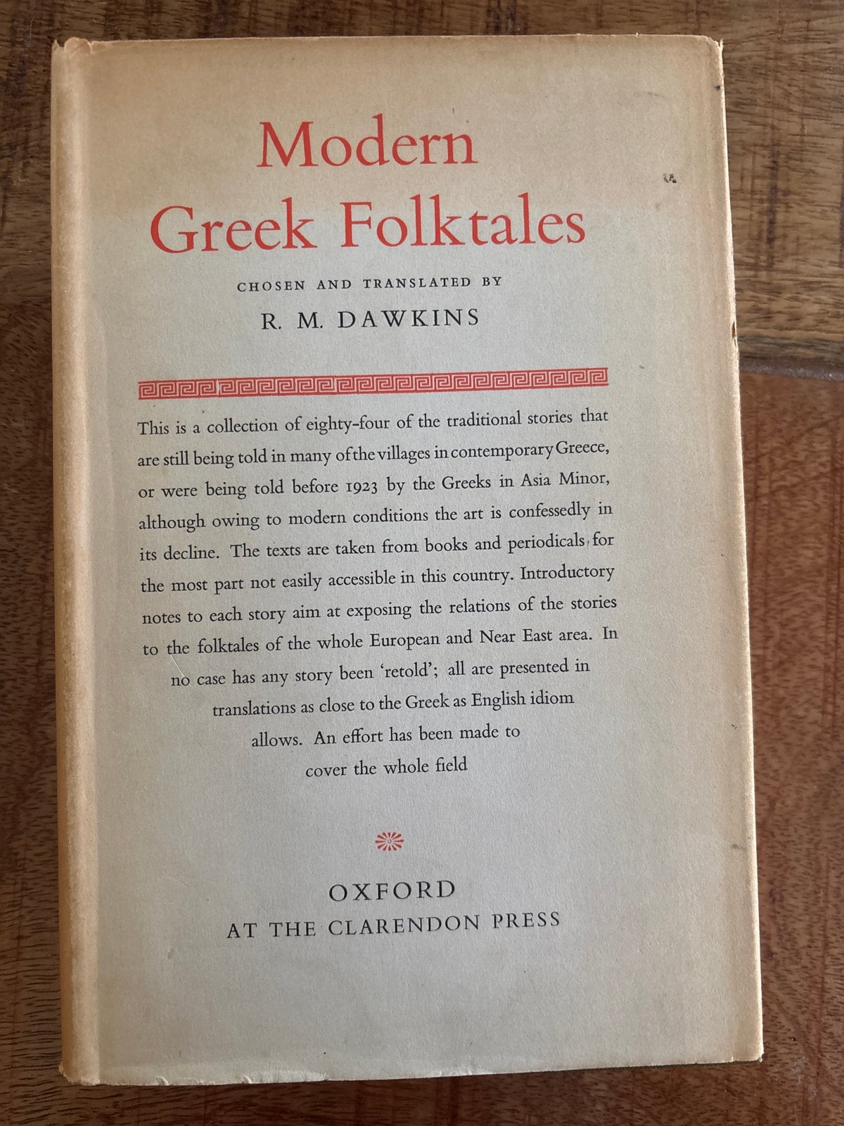 Modern Greek Folktales - R.M. Dawkins - Oxford 1953, Boeken, Ophalen of Verzenden, Gelezen, Europa overig