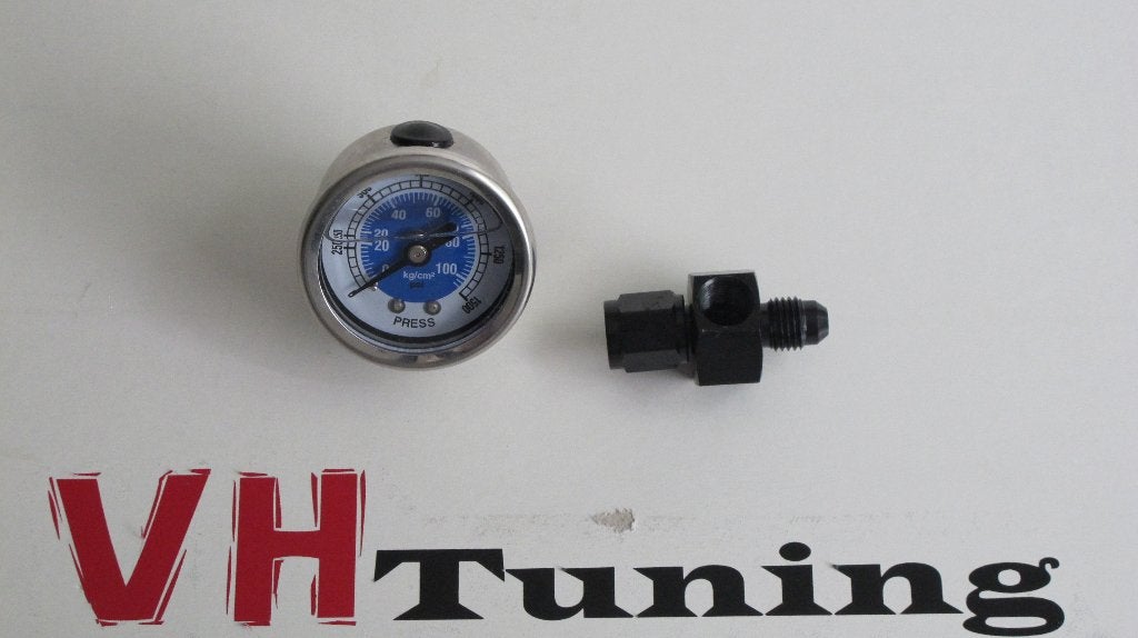 38MM NOS Nitrous druk meter tot 1500PSI Blauw 4AN koppeling, Ophalen of Verzenden