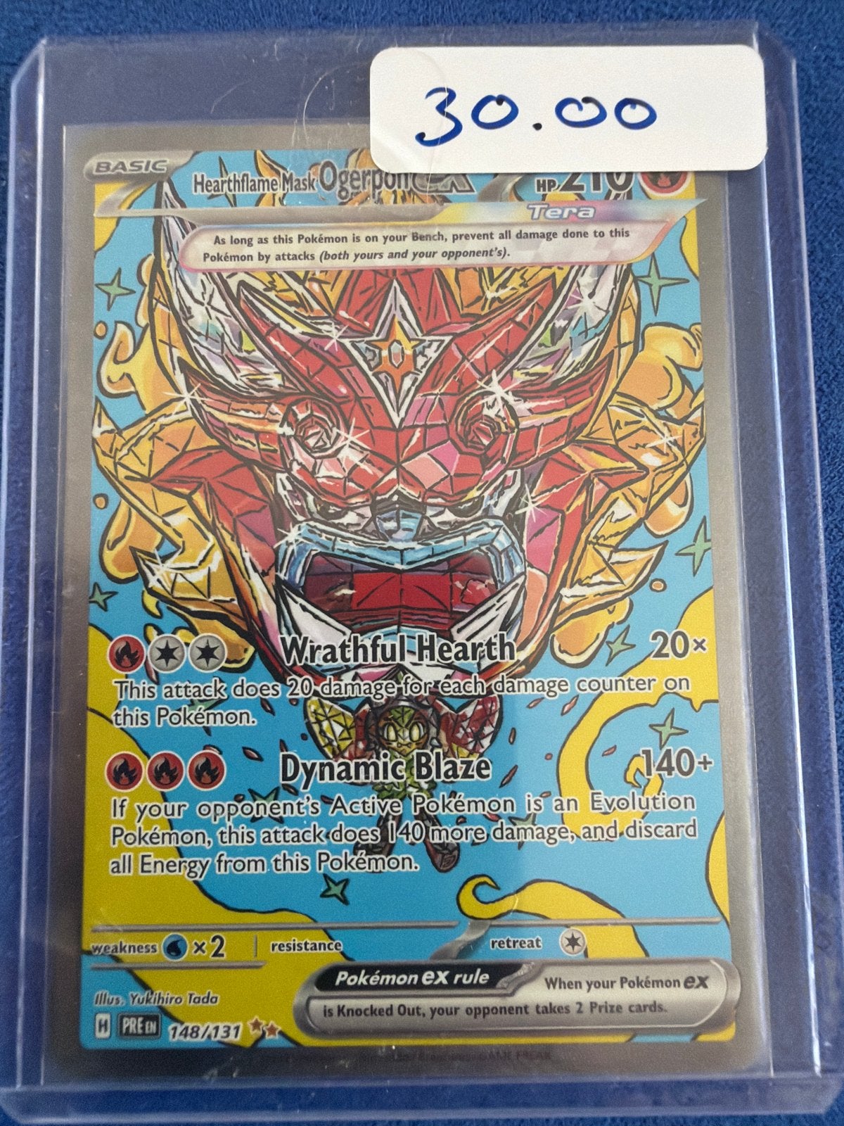 Hearthflame Mask Ogerpon ex 148/131 Pokémon kaart, Ophalen of Verzenden, Zo goed als nieuw, Losse kaart