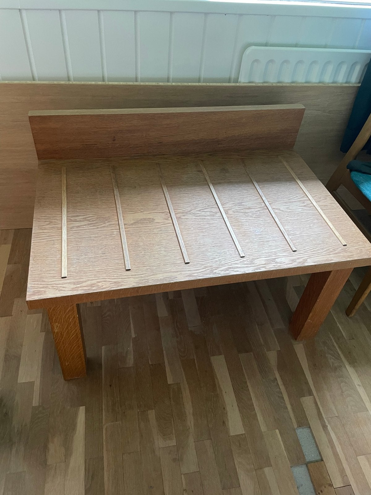 Stevige houten (koffer)tafel, Huis en Inrichting, Tafels | Salontafels, Ophalen, Gebruikt, 50 tot 100 cm, Overige houtsoorten