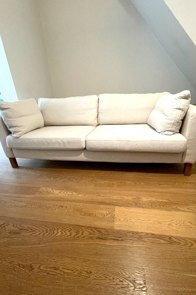 IKEA 2 - zitsbank (200cm) zandkleurig, Huis en Inrichting, Banken | Bankstellen, Ophalen, Gebruikt, Tweepersoons, 75 tot 100 cm