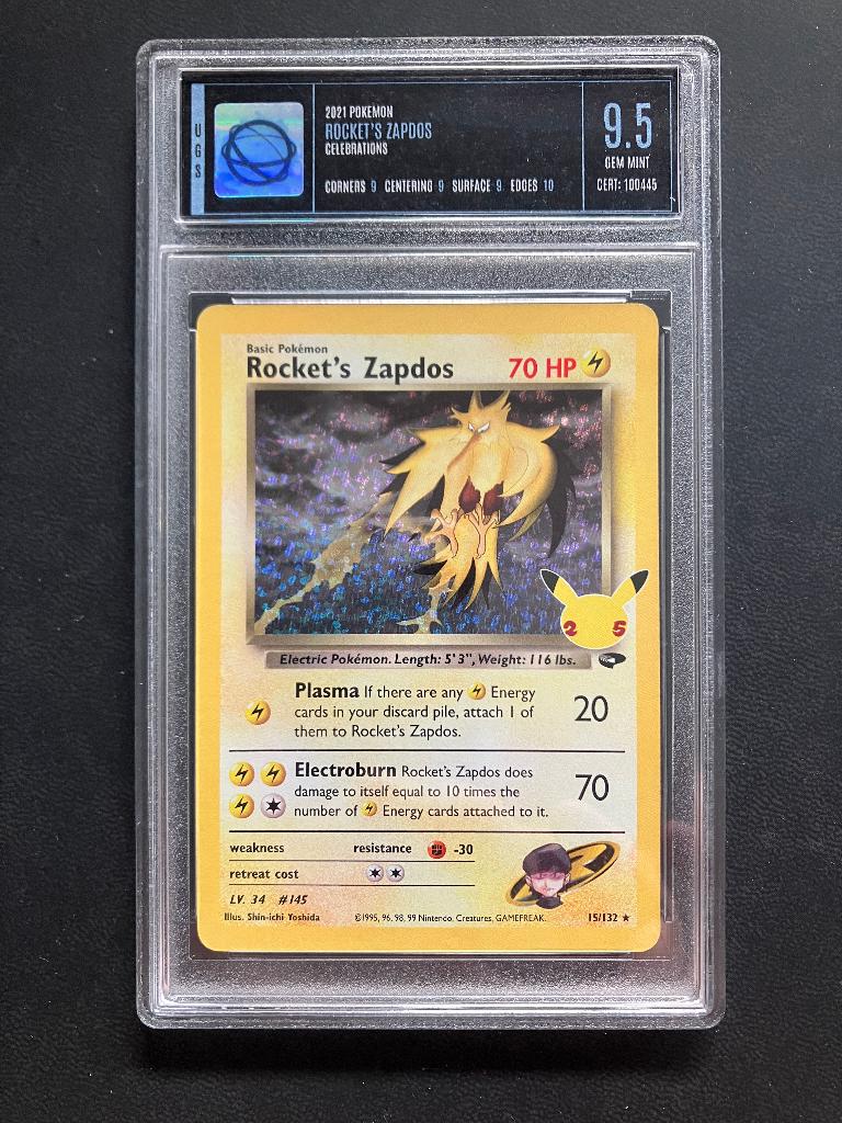 Pokemon 2021 Celebrations Rocket's Zapdos UGS 9.5, Ophalen of Verzenden, Nieuw, Losse kaart