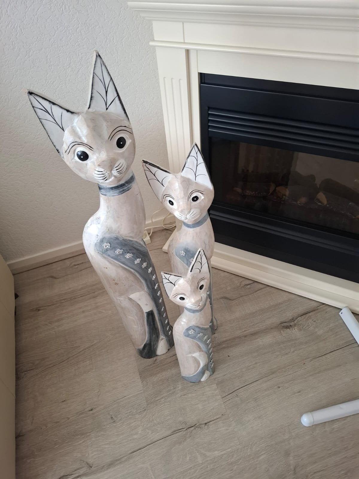 3 houten beelden kat, Antiek en Kunst, Ophalen of Verzenden