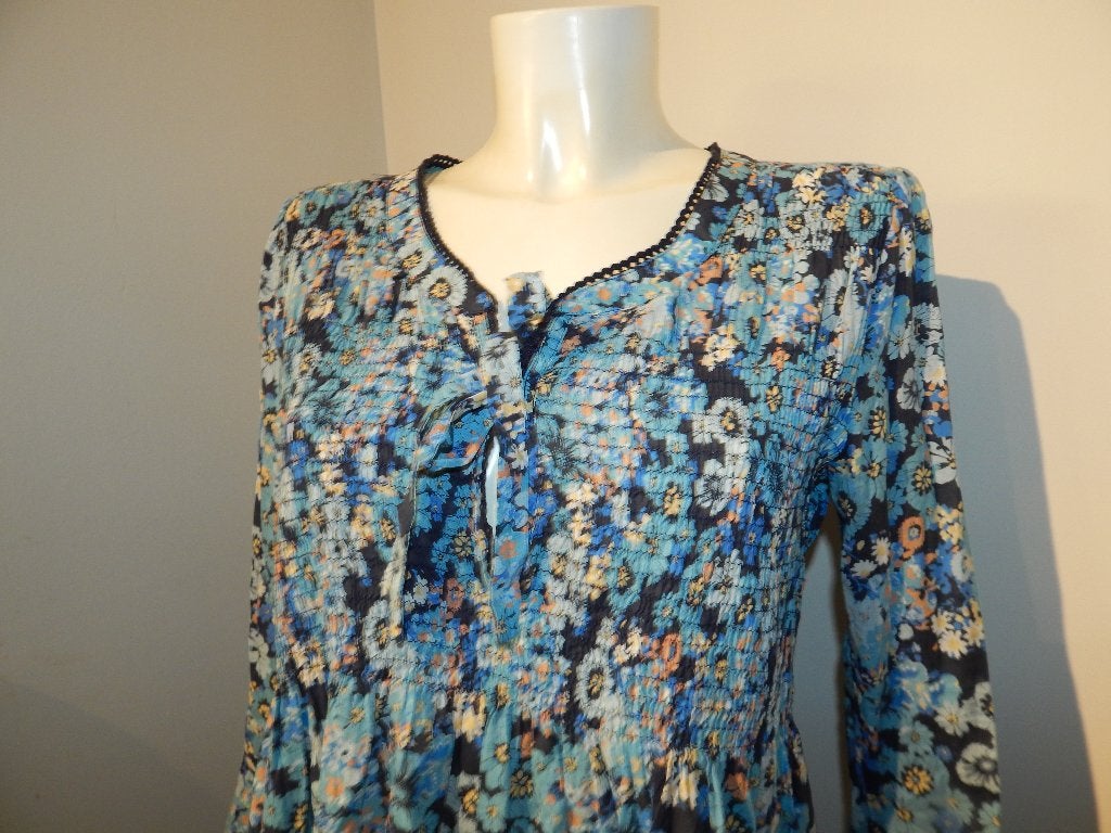 Odd Molly fleurige bloemen jurk hemels blauw strikjes M, Maat 38/40 (M), Zo goed als nieuw, Knielengte, Odd Molly
