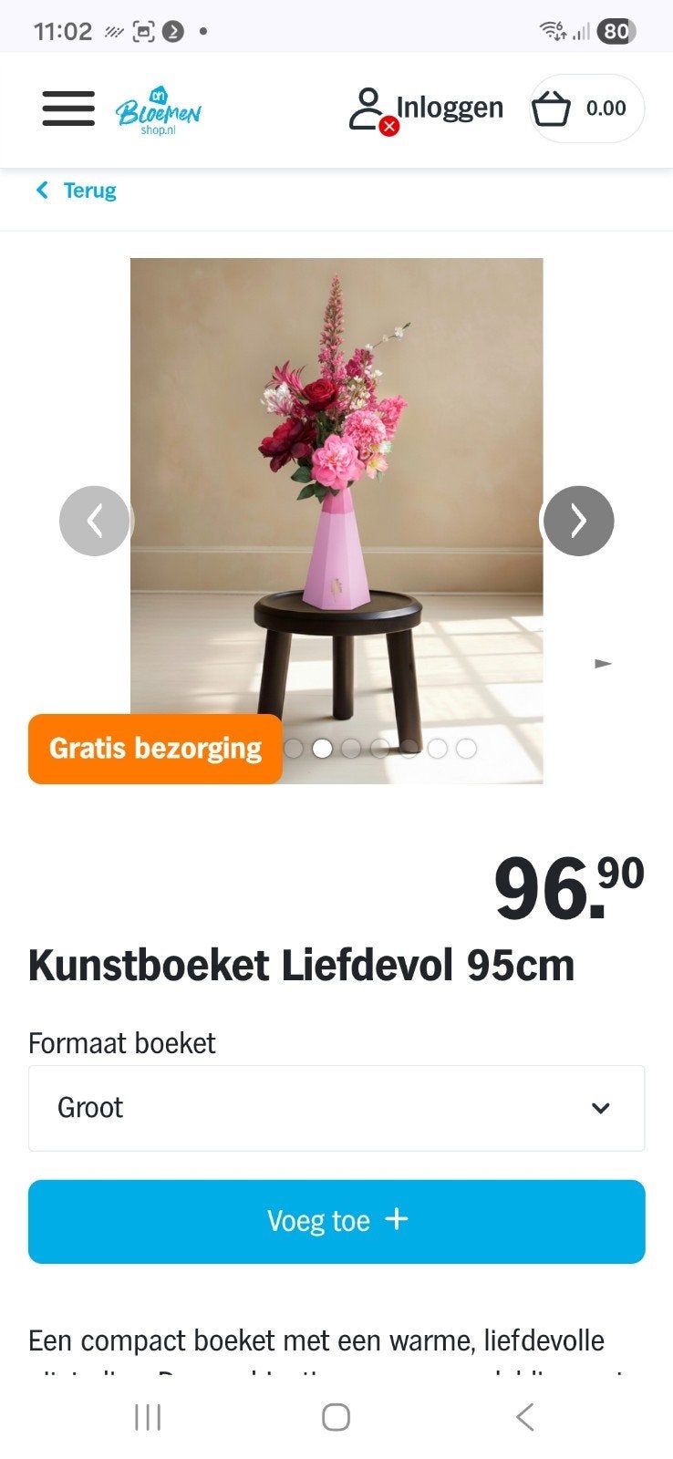 Prachtig Kunstboeket 'Liefdevol' met Roze Vaas, Ophalen, Binnen, Nieuw, Textiel
