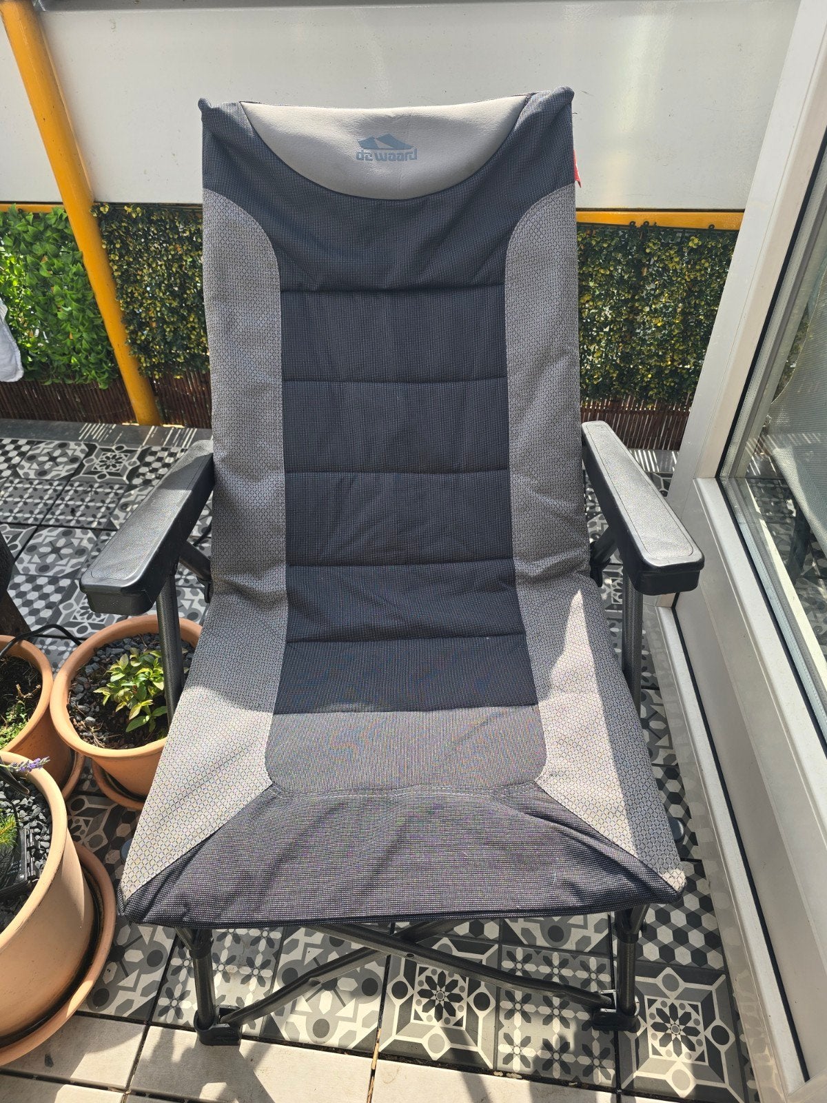 De Waard Vecht Campingstoel - Grijs/Zwart, Ophalen of Verzenden, Gebruikt, Campingstoel