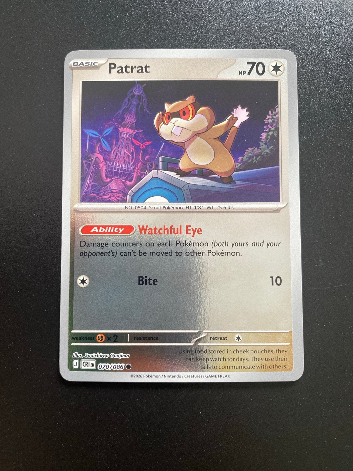 Patrat 070/086 Rev. Holo Pokémon Chaos Rising Packfresh, Ophalen of Verzenden, Zo goed als nieuw, Losse kaart, Foil