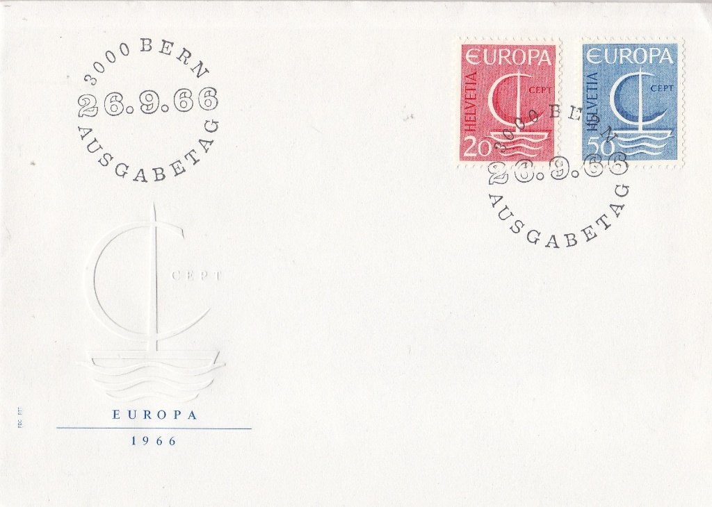 Europa/CEPT – FDC - 1966 – Zwitserland, Postzegels en Munten, Ophalen of Verzenden, Onbeschreven, Europa