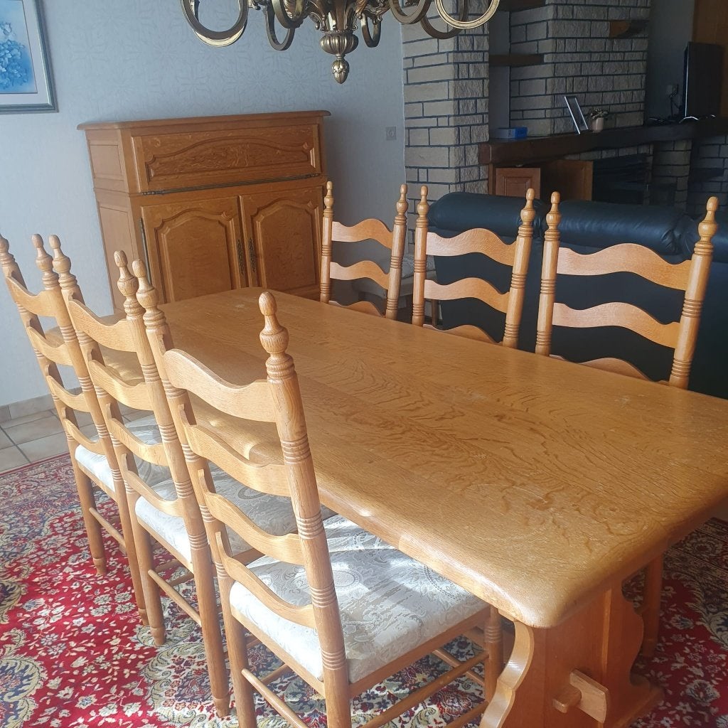 Eiken eetkamer, Ophalen, Gebruikt, Eik, 4 tot 6 stoelen