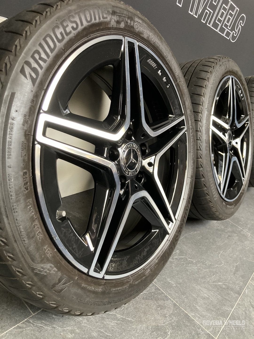 18” orig Mercedes A W177 AMG night edition velgen + banden, 18 inch, Gebruikt, -, -