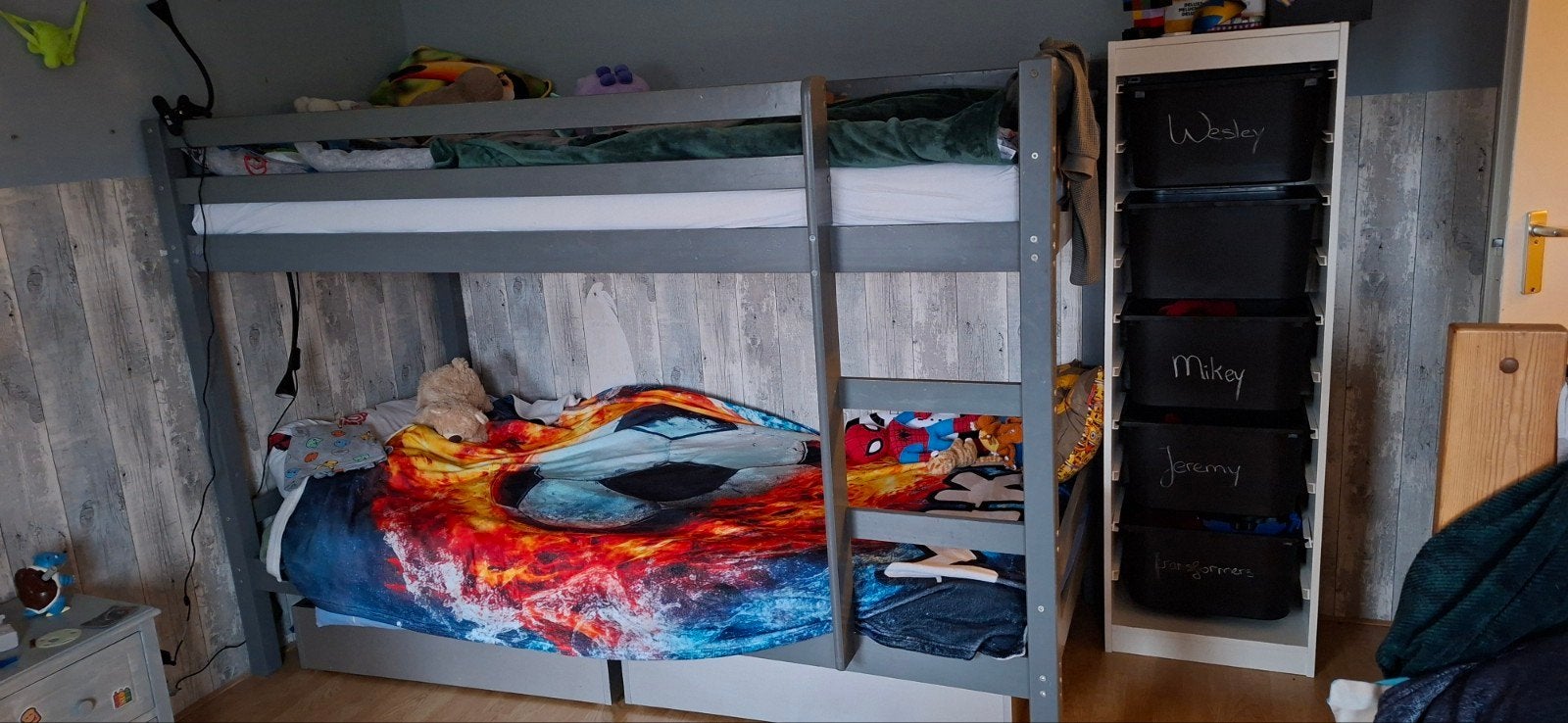 Stapelbed Ties van Leenbakker - Grijs, Ophalen, Gebruikt, 90 cm, 160 tot 180 cm