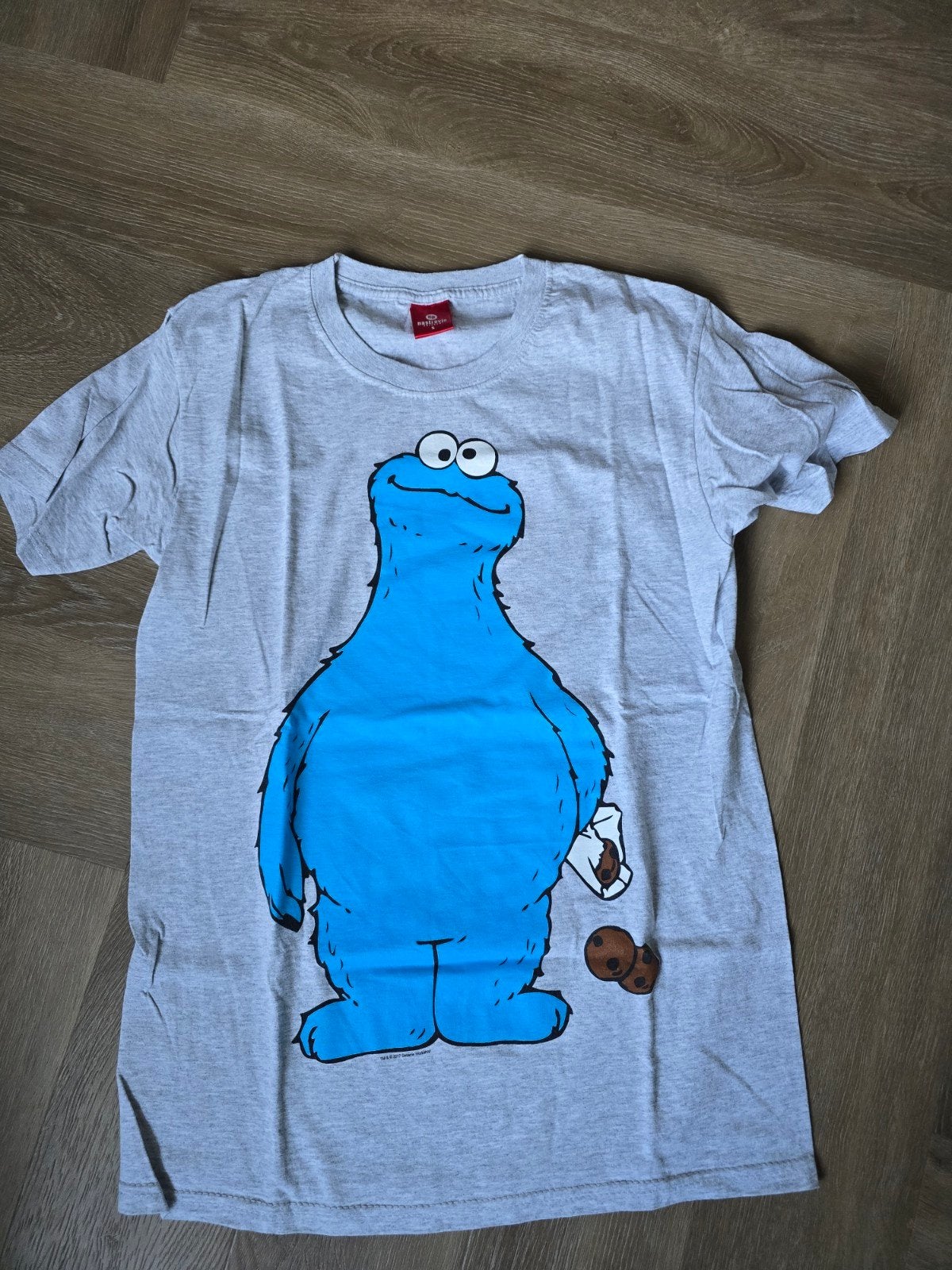 Grijs t-shirt Cookie Monster maat S, Ophalen, Zo goed als nieuw, Grijs