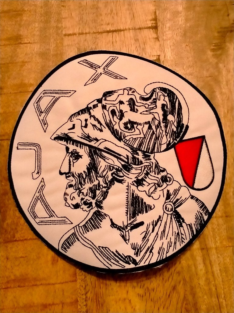 Ajax Amsterdam vintage logo patch kleding embleem GROOT 1, Ophalen of Verzenden, Zo goed als nieuw, Ajax, Overige typen