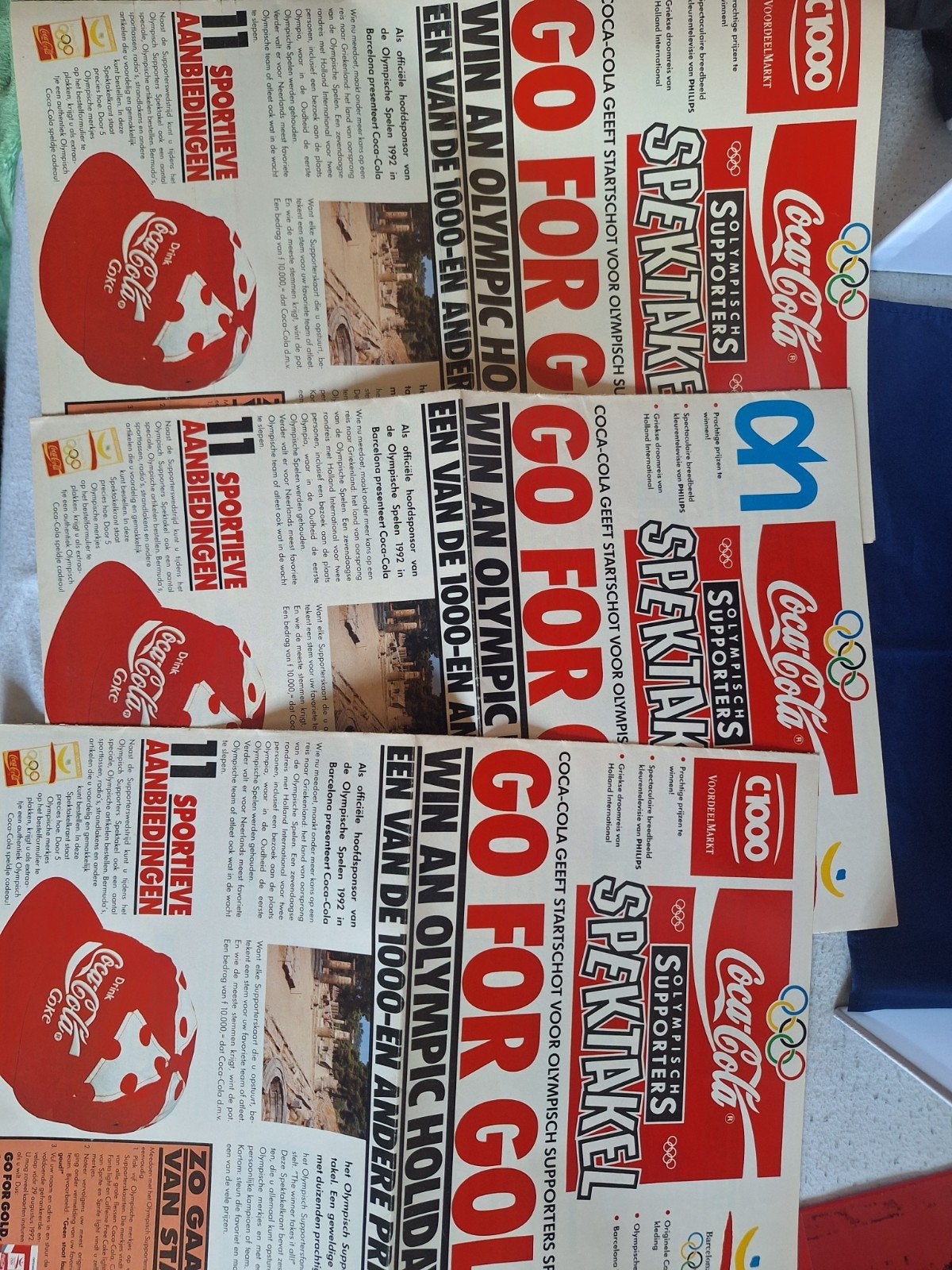 Coca-Cola Olympische Spelen Krantenadvertenties 1992, Ophalen of Verzenden