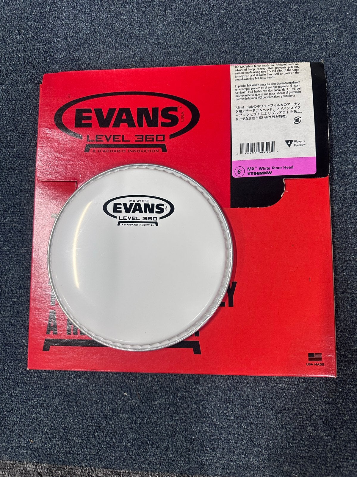 Evans MX White Level 360 voor 6 inch drum, Ophalen of Verzenden, Nieuw