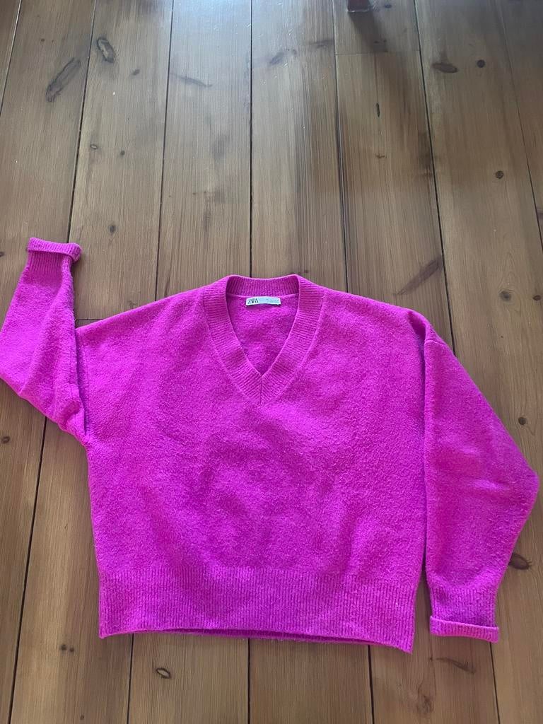 Leuke fuchsiaroze trui Zara, L, Kleding | Dames, Truien en Vesten, Verzenden, Maat 42/44 (L), Roze