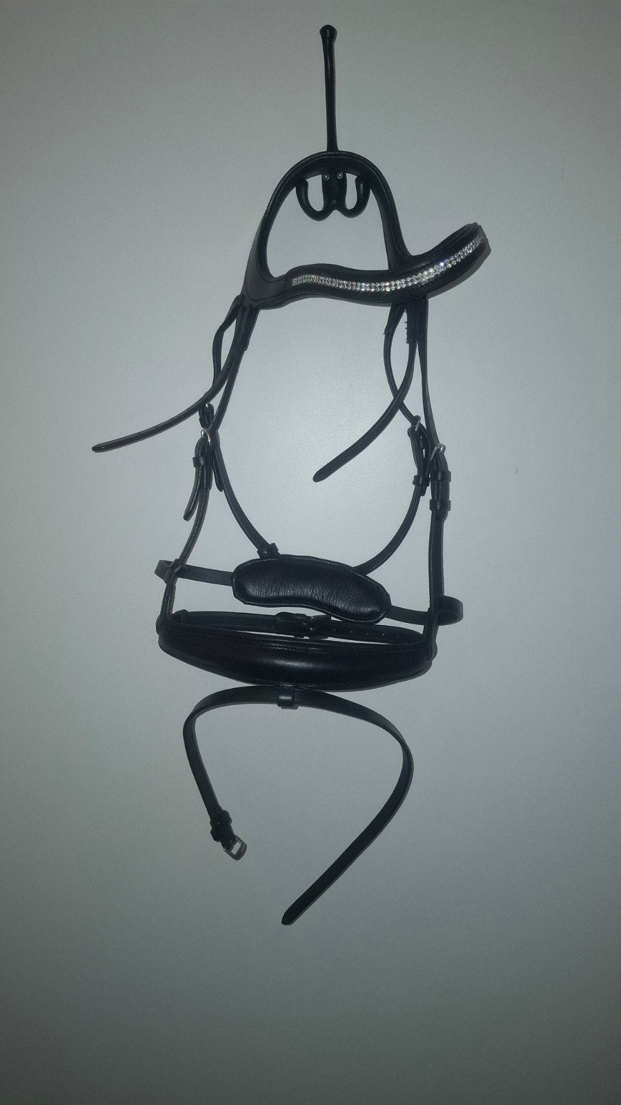Bridle Crown, black/zilver hoofdstel, Dieren en Toebehoren, Ophalen of Verzenden, Nieuw, Dressuur