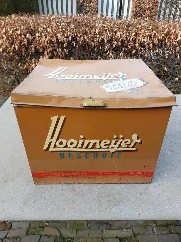 Vintage Hooimeijer Beschuit blik - Brocante, Ophalen of Verzenden