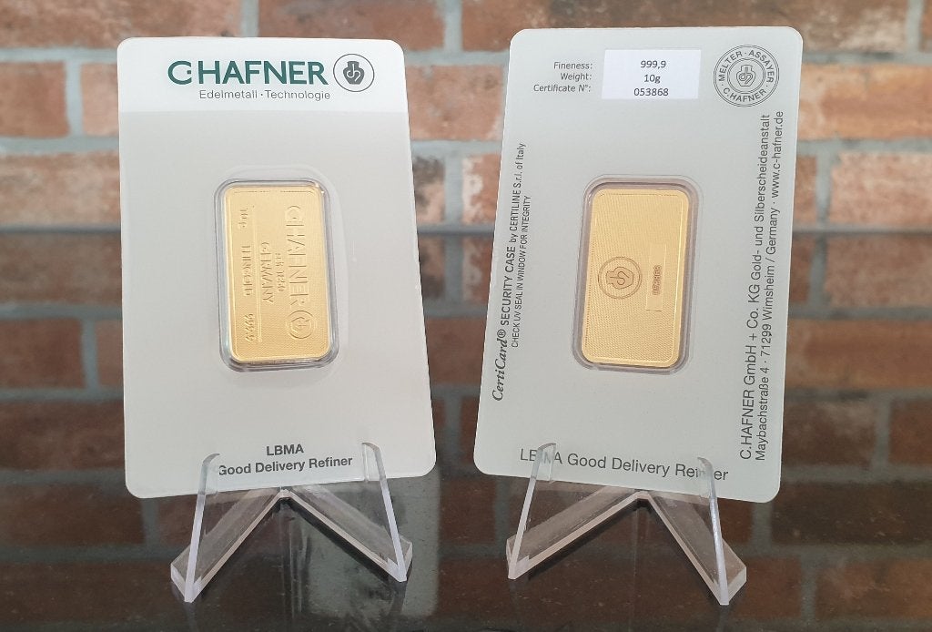 C.Hafner 20 gram .999 goud in blister, Ophalen of Verzenden, Goud