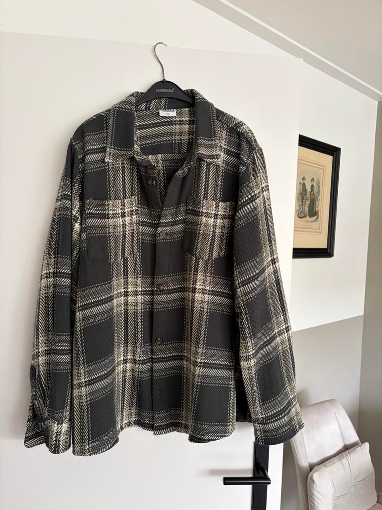Jean Pascale Geruit Overhemd - XXL, Kleding | Heren, Overhemden, Ophalen of Verzenden, Zo goed als nieuw, Zwart, Overige halswijdtes