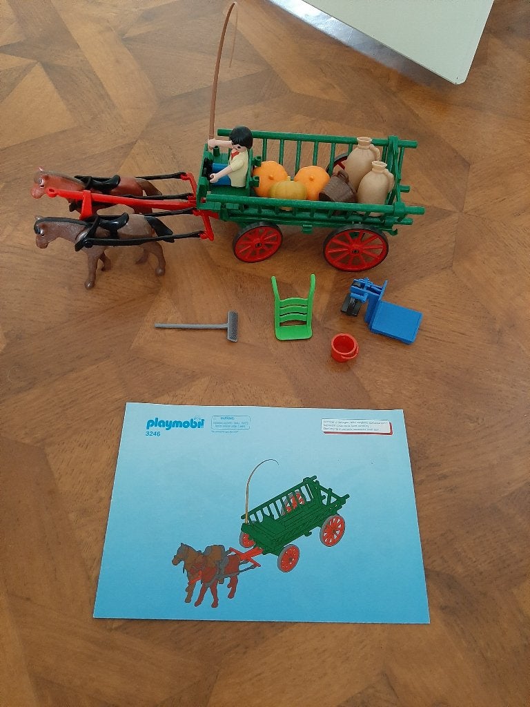 Playmobil 3246 Kar met paarden, Ophalen of Verzenden, Gebruikt