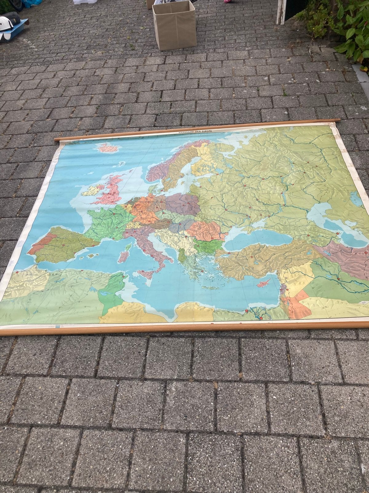 Grote Vintage Schoolkaart Europa - 200x220 cm, Ophalen, Europa Overig, 1800 tot 2000, Landkaart