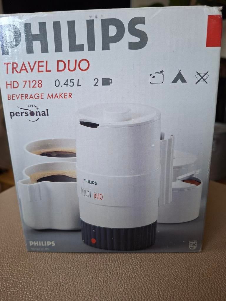 Philips Travel Duo HD 7128 - Compacte Reis Waterkoker, Minder dan 1 liter, Ophalen of Verzenden, Zo goed als nieuw