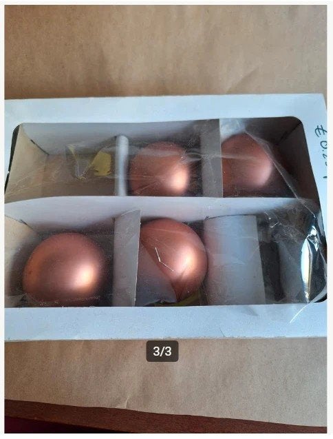 Roze-bruin kerstballen h, Onbekend, Ophalen of Verzenden, Zo goed als nieuw, Onbekend