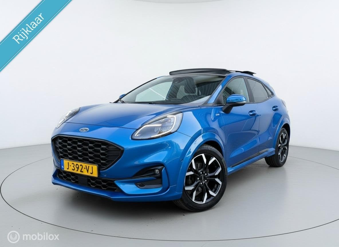 Ford Puma 1.0 EcoBoost Hybrid ST-Line X First Edition Panora, Automatische klimaatregeling, Stof, Euro 6, Blauw