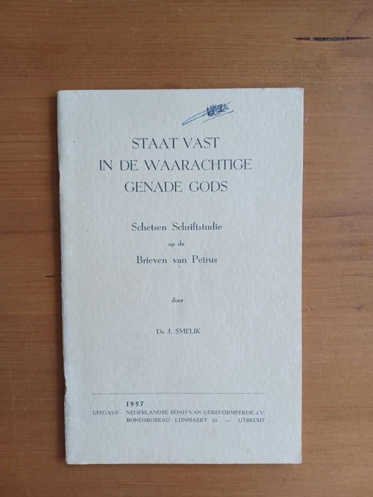 Staat vast in de waarachtige genade Gods - schetsen Petrus, Gelezen, Christendom | Protestants, Ophalen of Verzenden, Ds. J. Smelik