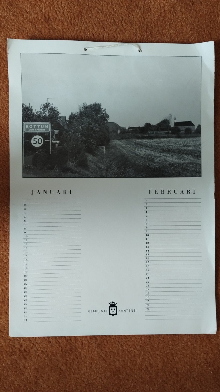 Kalender Gemeente Kantens, Diversen, Ophalen, Maandkalender, Nieuw