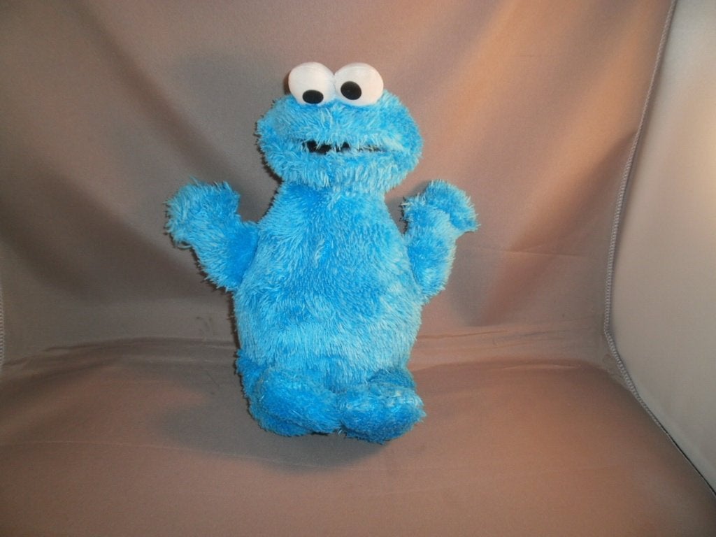 Hasbro sesamstraat koekiemonster 26 cm zachte ogen harig, Overige karakters, Overige typen, Blauw, Ophalen of Verzenden