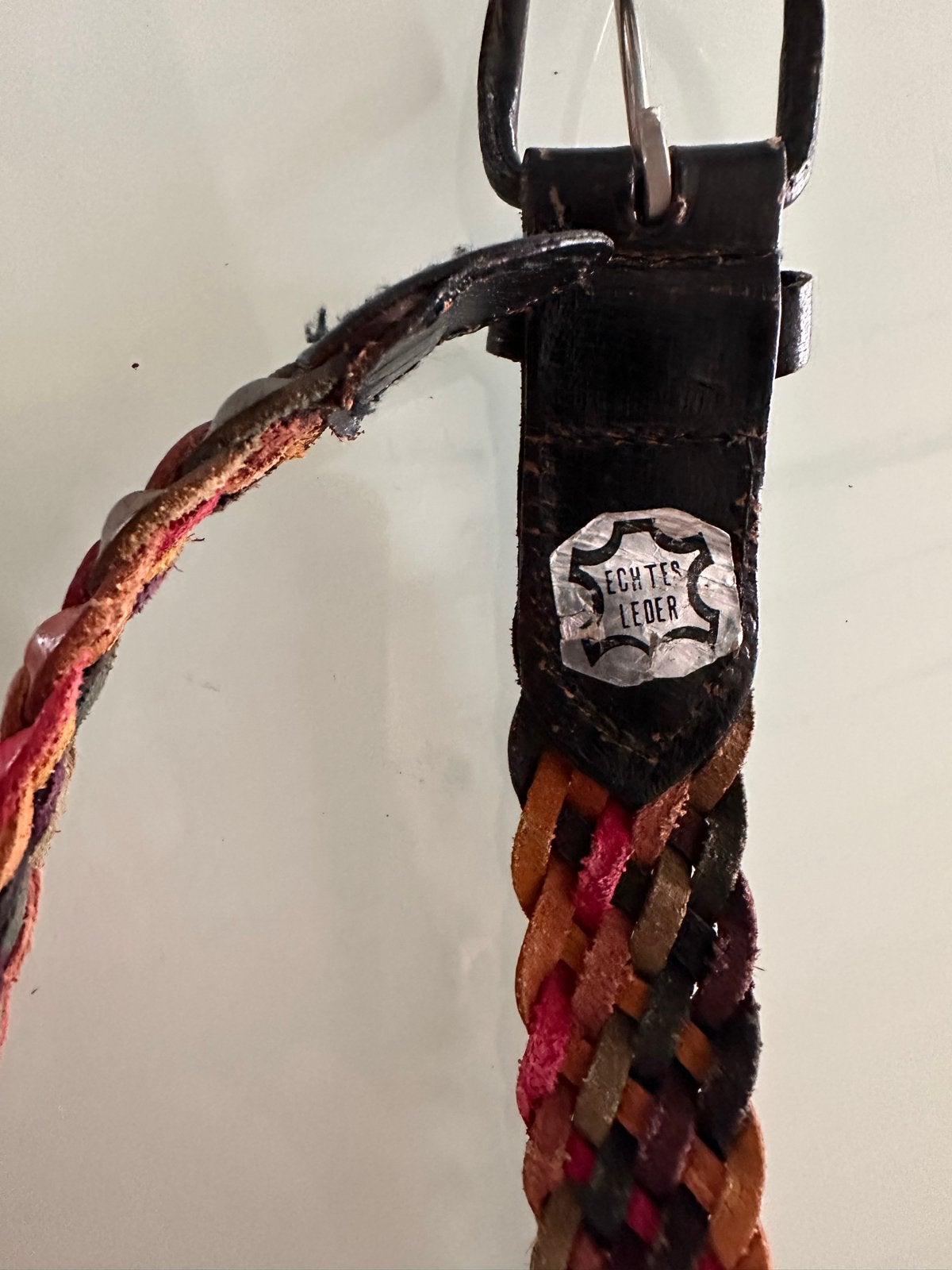 Gevlochten Echt Lederen Riem - Diverse Kleuren, Ophalen of Verzenden, Zo goed als nieuw, Riem, Overige kleuren