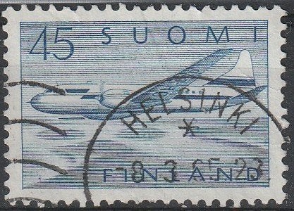 4541. Finland 512 gest. Vliegtuig, Ophalen of Verzenden, Finland, Gestempeld