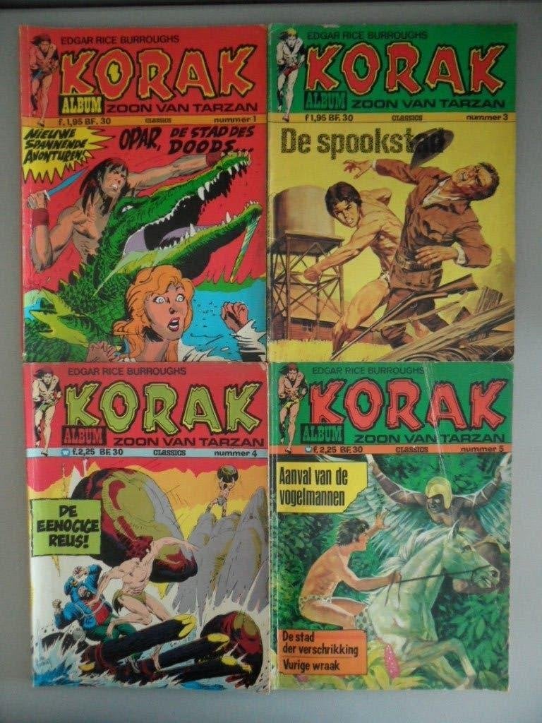 Korak zoon van Tarzan. Album. 1, 3, 4 en 5, Eén stripboek, Ophalen of Verzenden, Gelezen