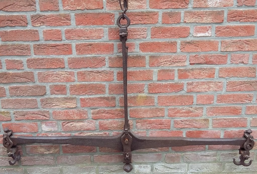 1708dateert GROTE Gesmede IJzeren Stadswaag Waag Weegschaal, Ophalen