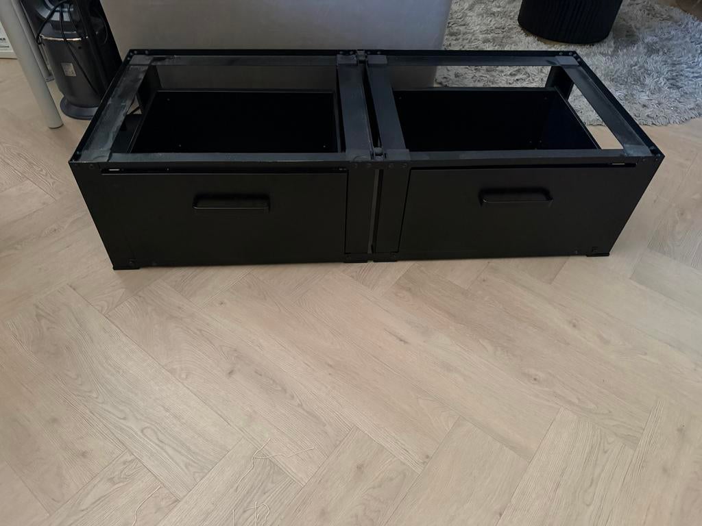 Wasmachine- en droger verhoger met lades - Zwart, Ophalen, Gebruikt