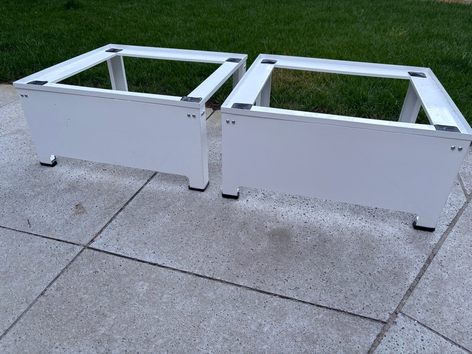 Wasmachineverhoger/ drogerverhoger wit metaal - set van 2, Ophalen, Minder dan 1200 toeren, Minder dan 85 cm, Minder dan 4 kg
