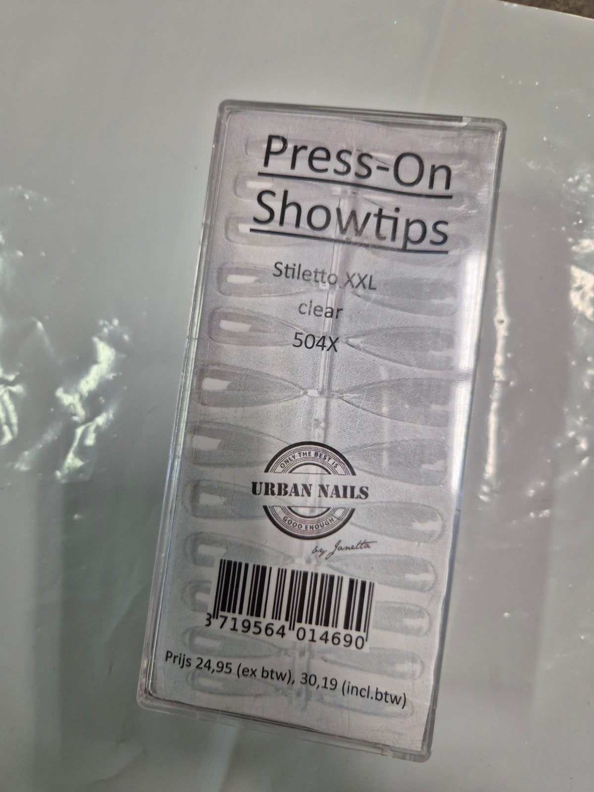 nieuw urban nails press on showtips stiletto xxl clear 504st, Overige kleuren, Nieuw, Ophalen of Verzenden, Handen en Nagels