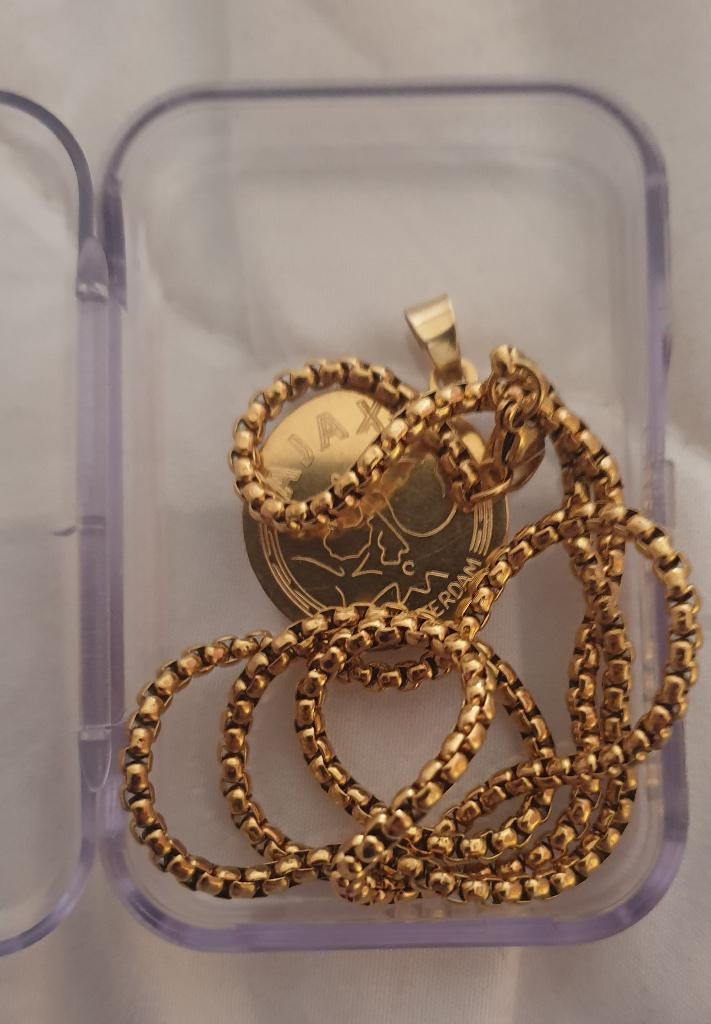 AJAX Hanger 14kt goud, Sieraden, Tassen en Uiterlijk, Verzenden, Zo goed als nieuw, Kruis of Symbool, Goud
