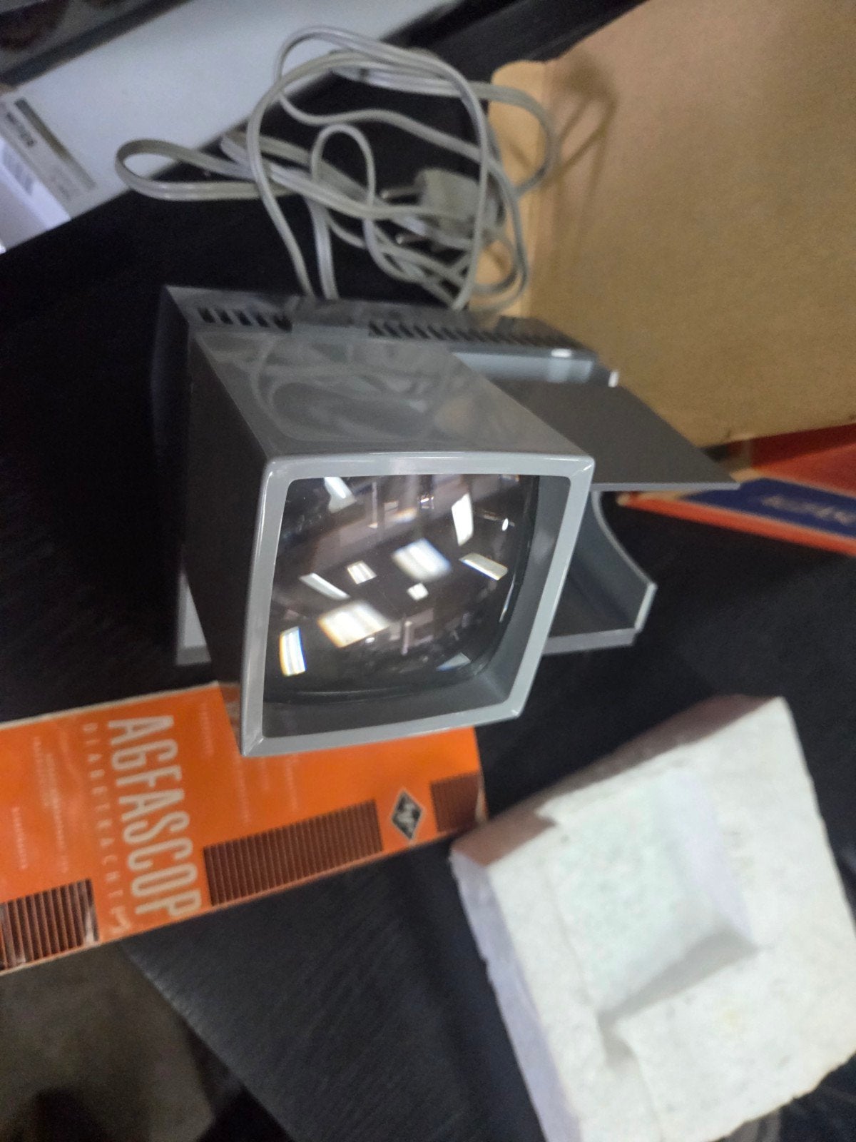 Agfascop Diabetrachter Slide-Viewer met originele doos, Ophalen of Verzenden, Gebruikt, Met scherm