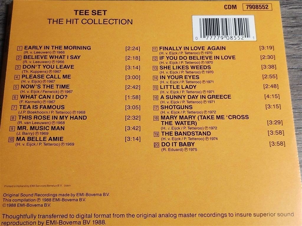 Tee Set - The Hit Collection [1988], Cd's en Dvd's, Ophalen of Verzenden, Zo goed als nieuw