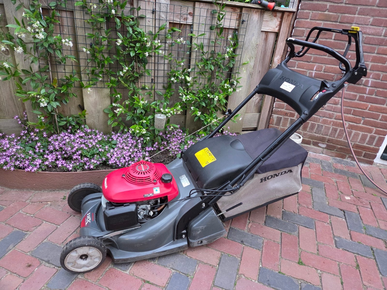 Honda HRX476 benzine grasmaaier met wals, Ophalen, Cirkelmaaier, Honda, Gebruikt