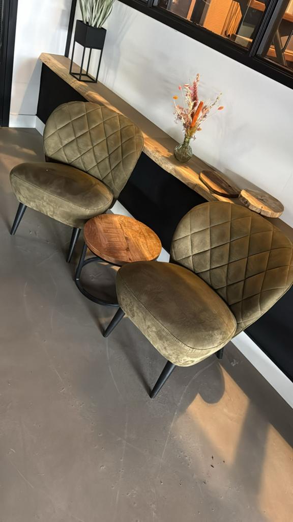Fauteuil groen 2x, Huis en Inrichting, Stoelen, Ophalen, Zo goed als nieuw, Overige kleuren, Twee