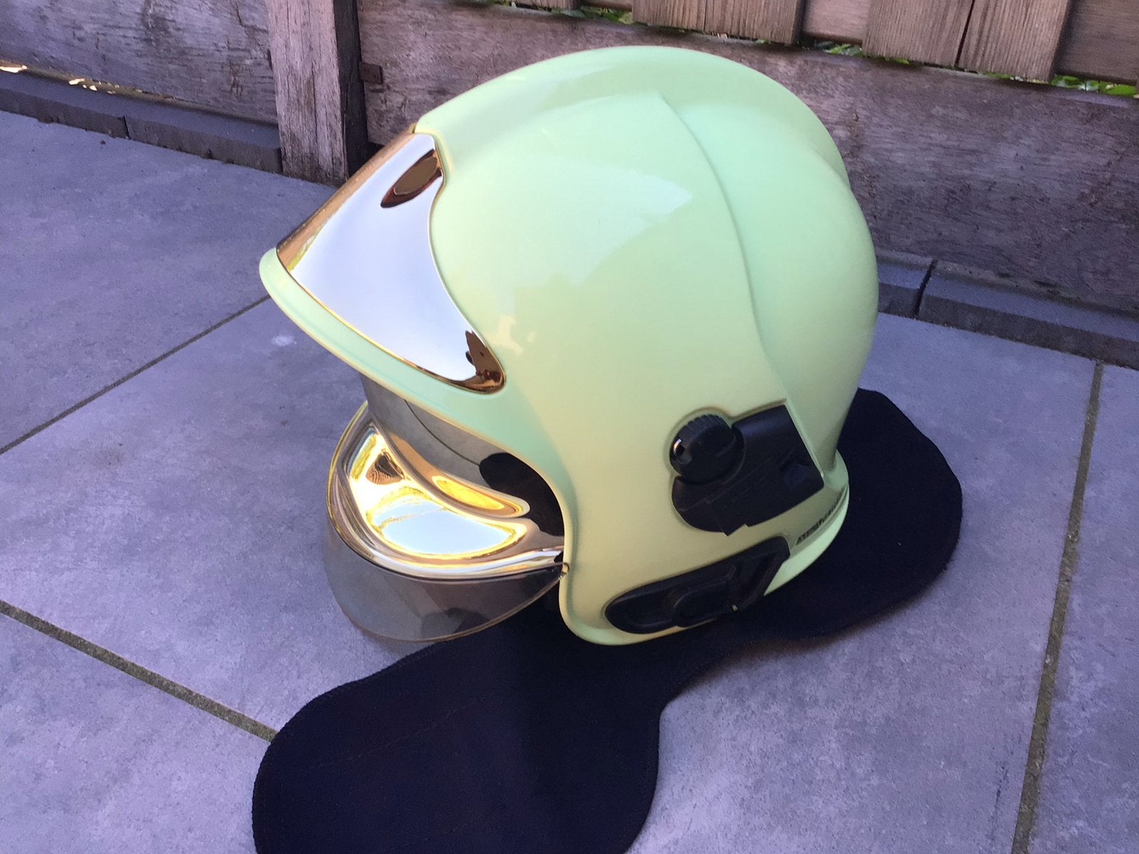 MSA Gallet F1 XF brandweerhelm met vizier, Ophalen of Verzenden
