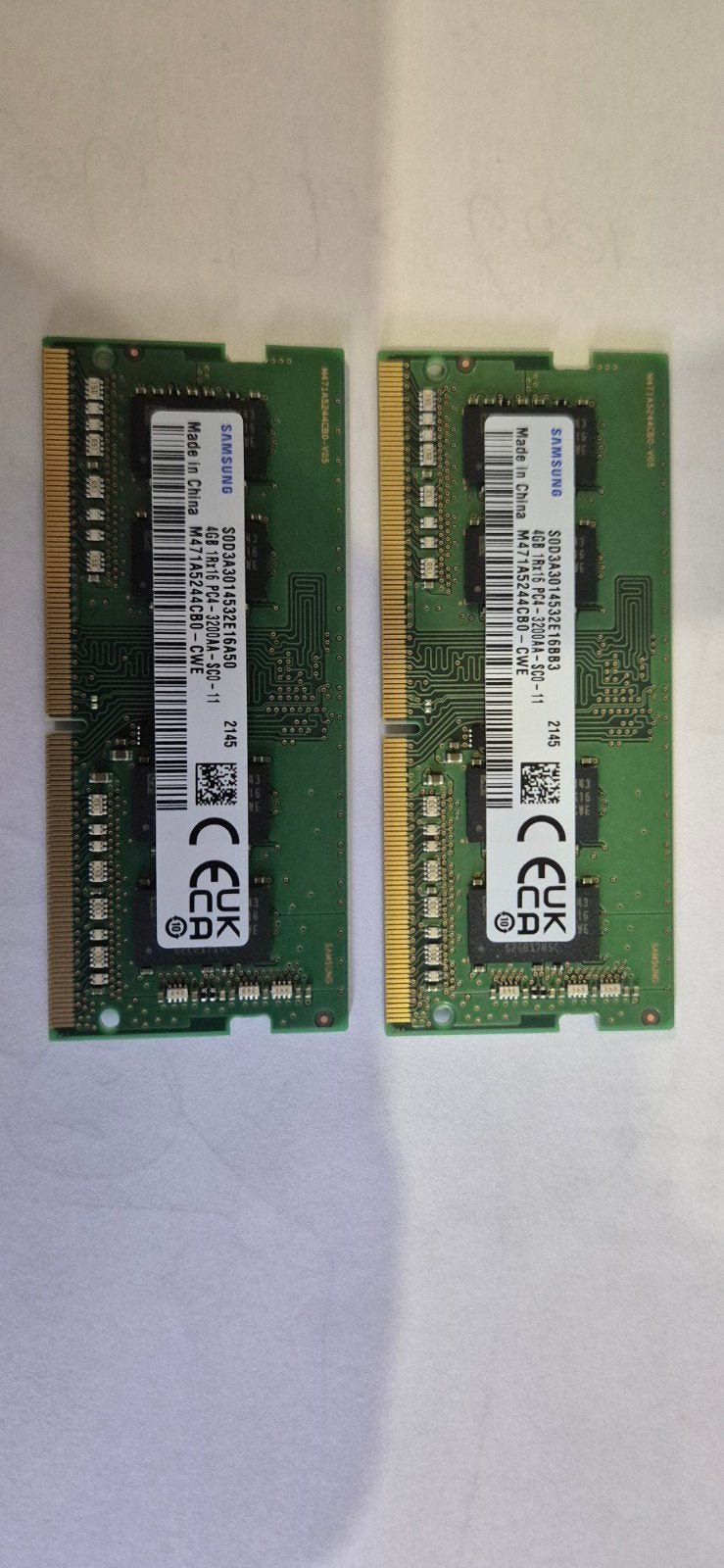 2x 4GB DDR4 SODIMM RAM Geheugen voor Laptop, Computers en Software, Gebruikt, Onbekend, DDR4, Ophalen of Verzenden