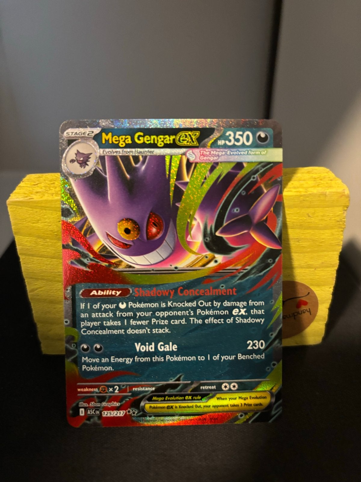 Mega Gengar EX 125/217 - Pokémon Kaart, Ophalen of Verzenden, Zo goed als nieuw, Losse kaart, Foil
